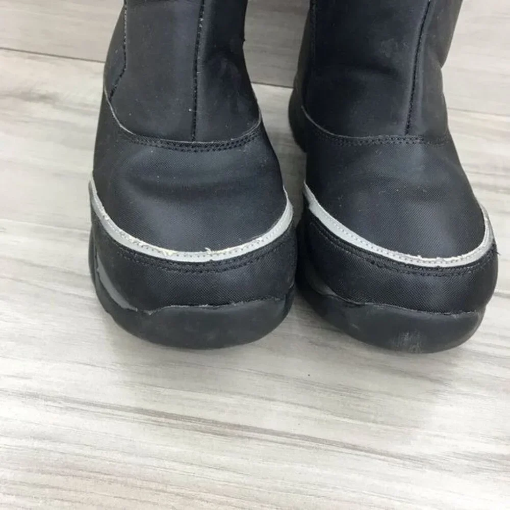 Lands End Boots Youth 5 Black Snow Winter Hook and Loop